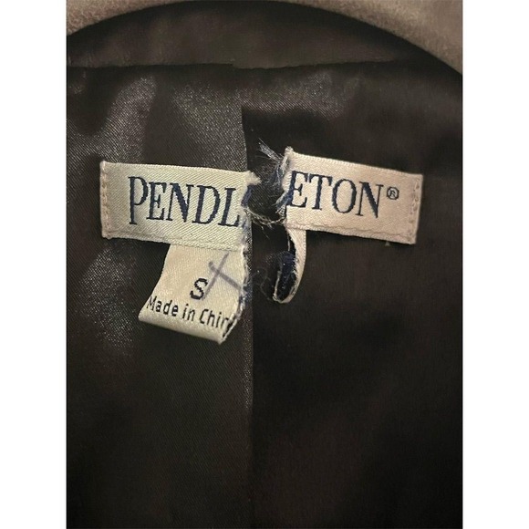 Pendleton Women's Vintage Black Leather Jacket Size S Outdoor Old Money Classic - Picture 3 of 12